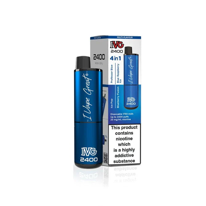 IVG Air 2400 Disposable Vape | 4 IN 1 Flavours UK, with Blue Colour and Having Blue Edition Flavours.