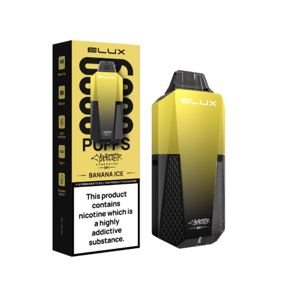 Elux Cyberover 6000 puffs disposable vape UK, having Banana Ice.