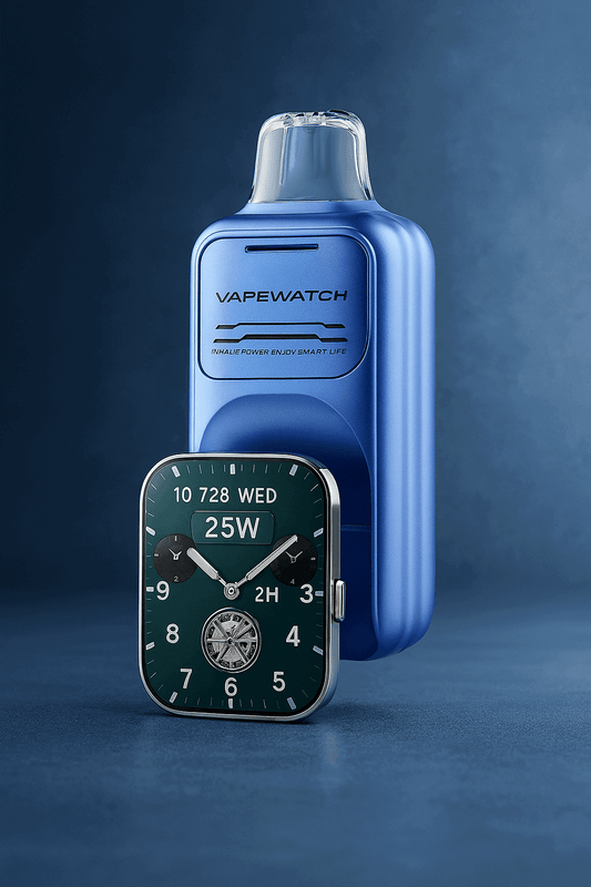 JNR VAPE WATCH 30000 puffs vape. The VAPE and WATCH combines sleek vaping technology with smartwatch aesthetics, featuring a 25W output, digital display, and compact design—perfect for users seeking style, innovation, and performance in one device.