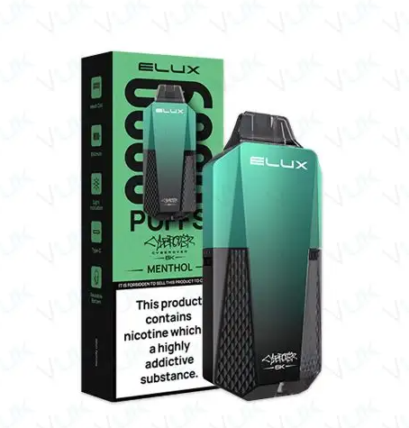 Elux Cyberover 6000 puffs disposable vape UK, having Menthol  Flavour.