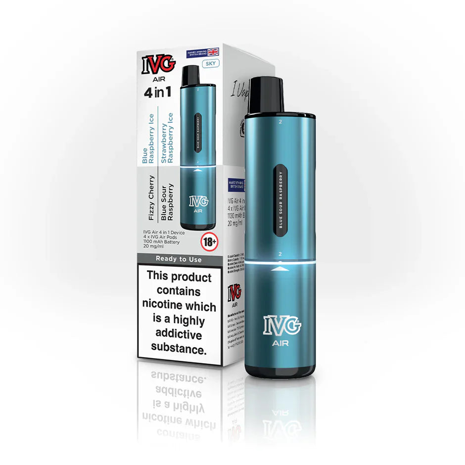 IVG Air 2400 Disposable Vape | 4 IN 1 Flavours UK, with Sky Colour and Having Sky Edition Flavours.