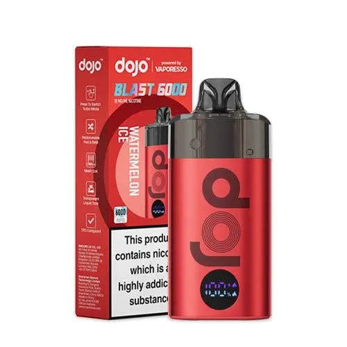 Vaporesso Dojo Blast 6000 puffs disposable vape UK , with watermelon Ice Flavour.