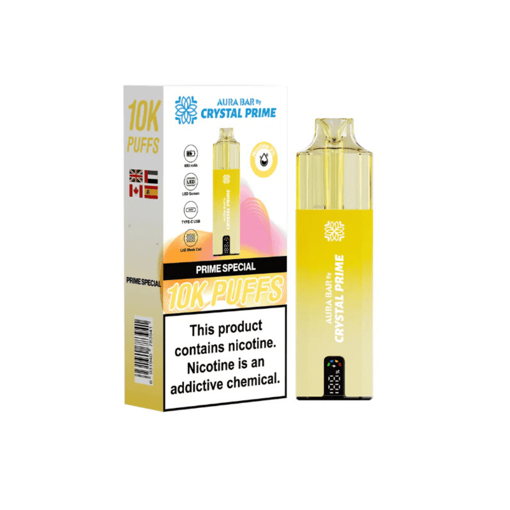 Crystal Prime Aura Bar 10k Puffs Prefilled Vape pod kit