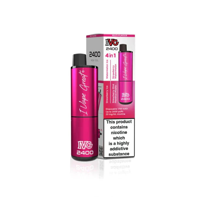 IVG Air 2400 Disposable Vape | 4 IN 1 Flavours UK, with Pink  Colour and Having Pink Edition Flavours.