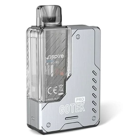 Aspire Gotek Pro Pod vape Kit UK, with stainless steel colour.